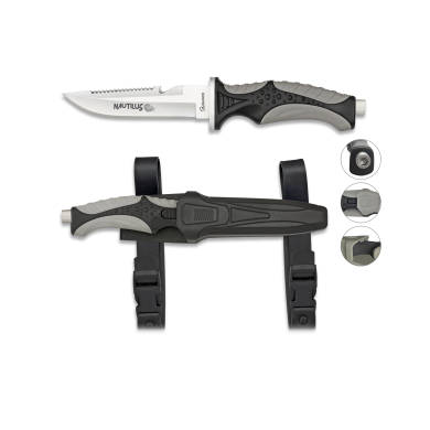 Cuchillo Submarinismo Negro Nautilus.115