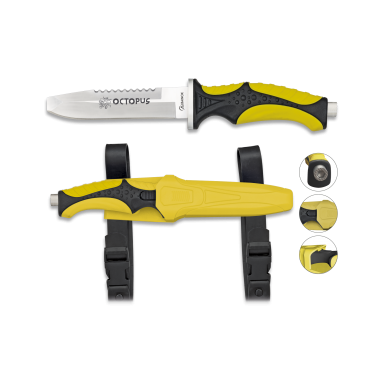 Cuchillo Submarinismo Amarillo OCTOPUS.