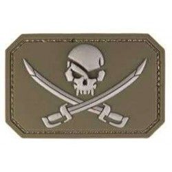 PARCHE 3D SKULL W.SWORDS PVC M.KLETT OLIVO
