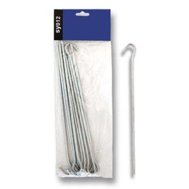 Piquetas acero. Blister: 10 pc. 23 cm