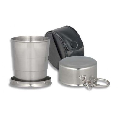 Vaso telescopico.Inox. Con funda. 7 cm