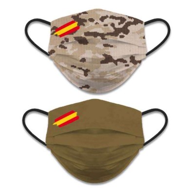 Mascarilla reversible árida - coyote