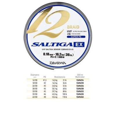 TRESSE SALTIGA 12B 300M 0.16MC