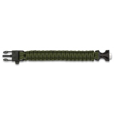 paracord verde con pedernal y silbato