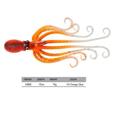 SAVAGE GEAR 3D OCTOPUS 70G 15CM UV ORANGE GLOW