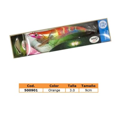 SEÑUELOS PLOMADOS TAMURA EGI UV 3.0-ORANGE