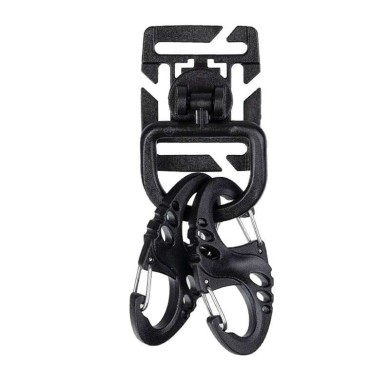 SET MOSQUETONES TACTICOS NEGROS MILTEC