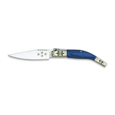 Navaja LUJO. stamina azul / Alpaca. 9 cm