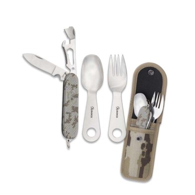 Set Cubiertos camping Multicam Arido