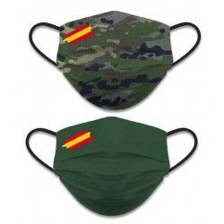 Mascarilla reversible camuflaje - verde