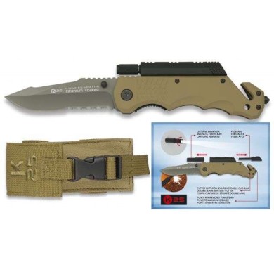 Navaja K25. pedernal y linterna. h:9CM