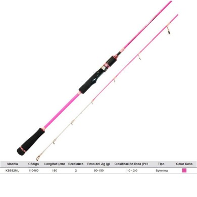 CAÑA KAIDO KS632ML SPIN JIG 60-150 PINK