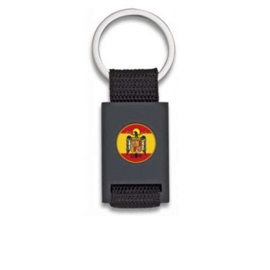 Llavero rectangulo negro + cinta negra