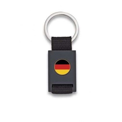 Llavero rectangulo negro + cinta negra