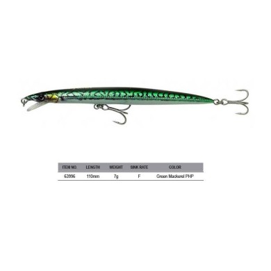 SEÑUELO SG SANDEEL JERK MINNOW 110 GREEN MACKEREL