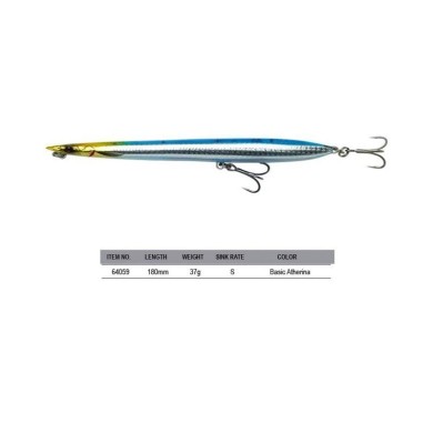 SEÑUELO SG SANDEEL SURFWALKER 180 37G S BASIC ATHERINA