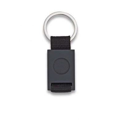 llavero rectangulo negro + cinta negra