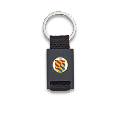 Llavero rectangulo negro + cinta negra