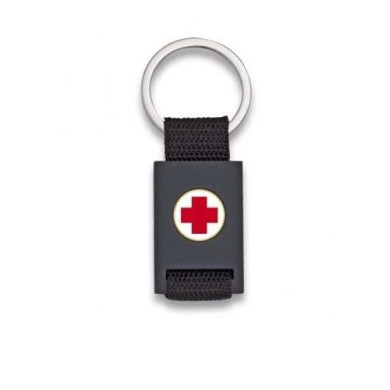Llavero rectangulo negro + cinta negra