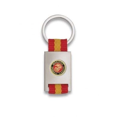 Llavero rectangulo plata + cinta bandera