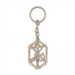 LLAVERO HUESO CRISTO LEGION PLATA/ORO