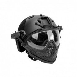 CASCO TIPO FAST Y MASCARA NEGRO DELTA TACTIC