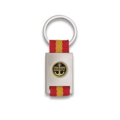 Llavero rectangulo plata + cinta bandera