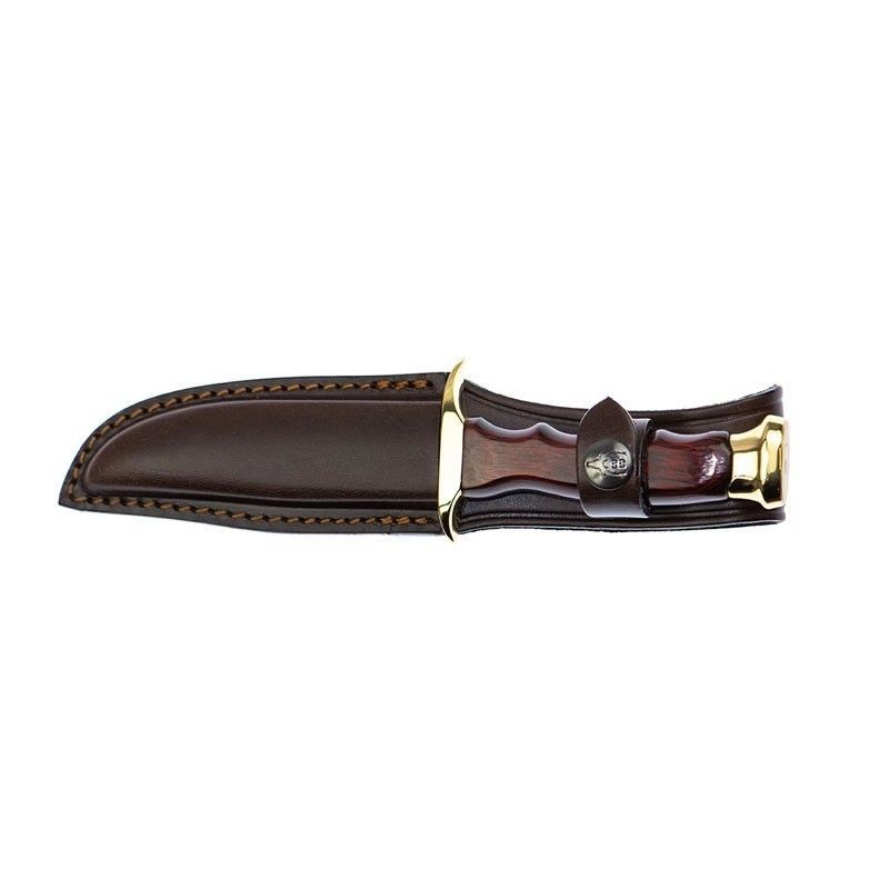 CUCHILLO PUÑO MADERA PRENSADA DEFENSA LATON