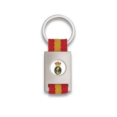 Llavero rectangulo plata + cinta bandera