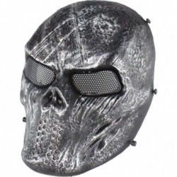 WOSPORT BLOODED SKULL MASK BLACK AND SILVER