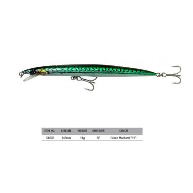 SEÑUELO SAVAGE GEAR SANDEEL JERK MINNOW 14G 145 GREENMAC