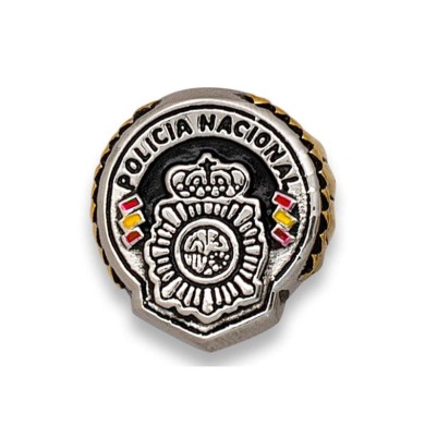 Anillo Policía Nacional de Acero Inoxidable Diseño Exclusivo