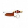 CUCHILLO CANARIO+FUNDA CUERO 5.5CM