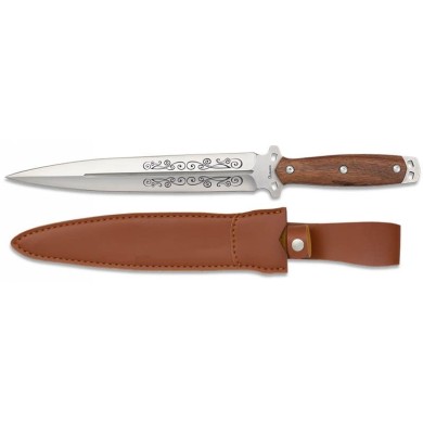 CUCHILLO ALBAINOX MADERA FUNDA piel