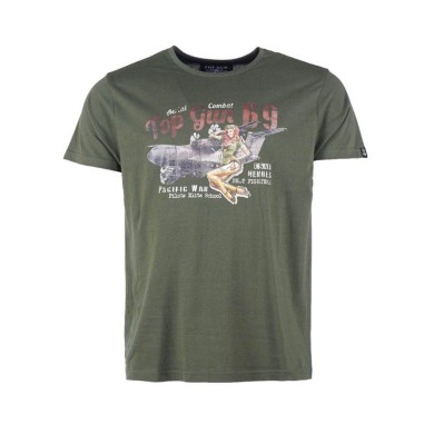 CAMISETA CON ESTAMPADO 'PIN-UP' OLIVA