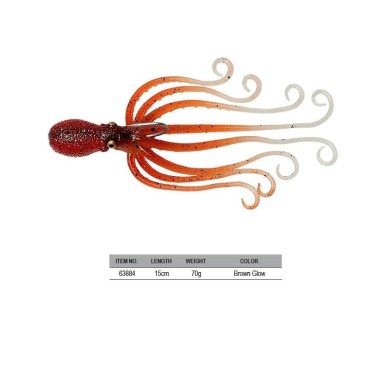 SEÑUELO SG 3D OCTOPUS 70G 15CM BROWN GLOW
