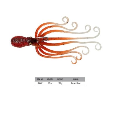 SEÑUELO SG 3D OCTOPUS 120G 16CM BROWN GLOW