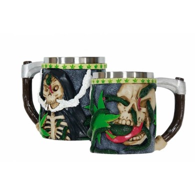 TAZA RESINA SNAKE & SKULL TOLE 10