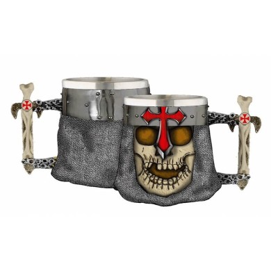 TAZA TOLE10 CALAVERA CRUZ TEMPLARIA