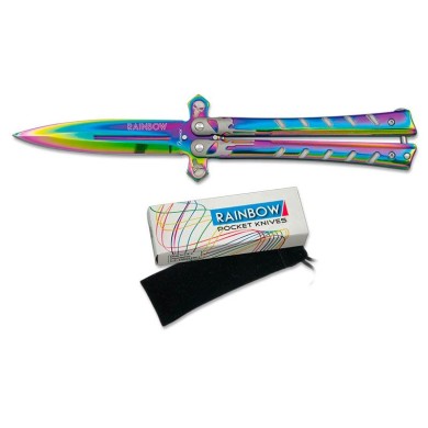 NAVAJA ABANICO CALAVERA ACERO RAINBOW