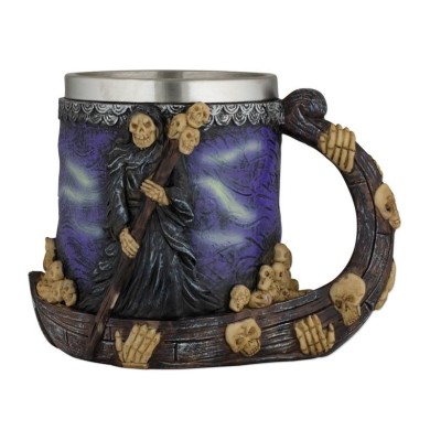 TAZA RESINA ORNAMENTO MUERTE TOLE10
