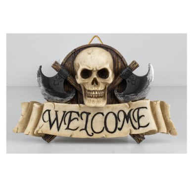 CUADRO RESINA WELCOME CALAVERA HACHAS