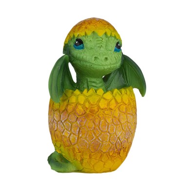 DRAGON BEBE HUEVO RESINA AMARILLO 7,7 CM.