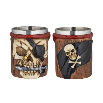 VASO CHUPITO RESINA  CALAVERA PIRATA