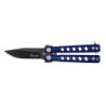 ABANICO HOJA NEGRA CACHA AZUL 5.3CM