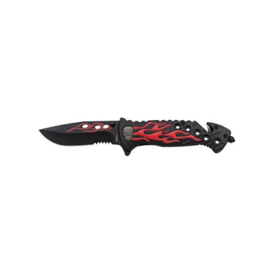 NAVAJA ALBAINOX ALUMINIO ROJA CON SIERRA
