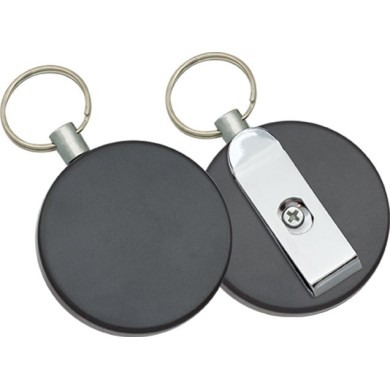 LLAVERO EXTENSIBLE NEGRO ABS DIAMETRO 5CM
