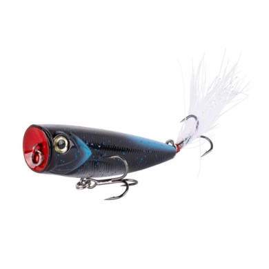 Señuelo Yasei Pure Pop F 80mm Black Blue popper pesca depredadores
