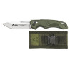 Navaja táctica K25 verde acero 7Cr17MoV con funda nylon