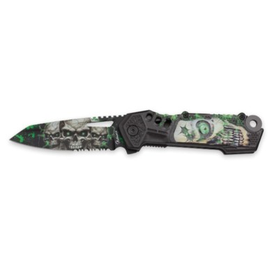 Navaja Albainox calaveras verdes hoja acero inoxidable